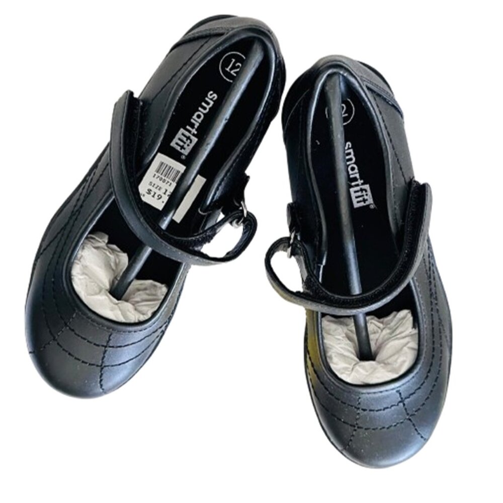 SmartFit Girls Black Mary Jane School Shoes Size 12 NWT